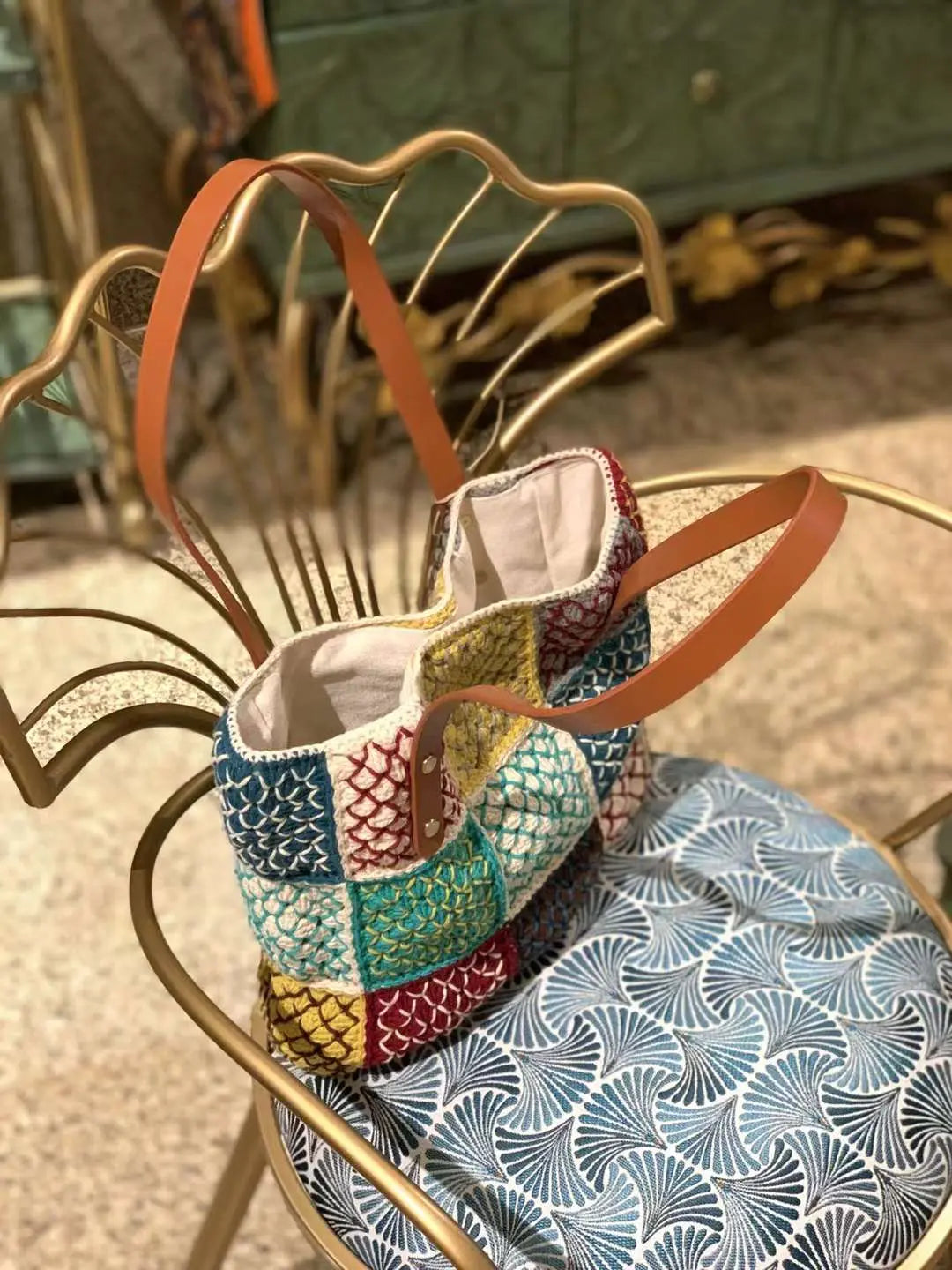 Handmade Shoulder Bag For Women with leather strap