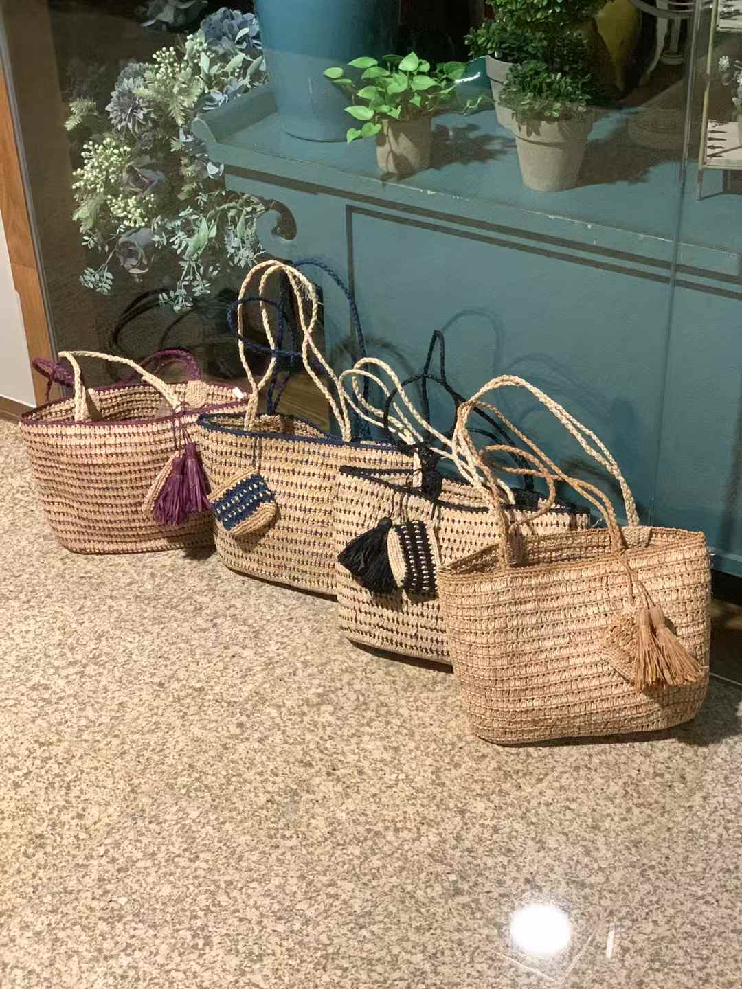 Raffia tote Bag in 4 colors