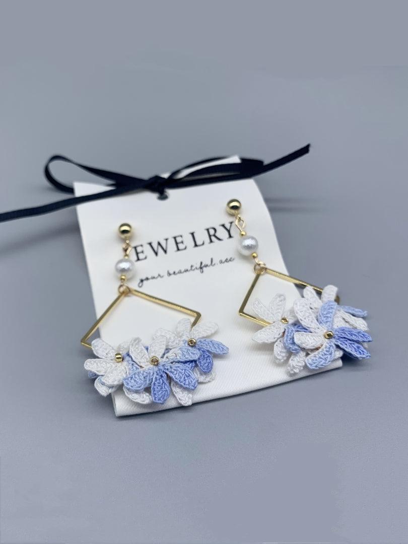 Handcrochet Floral Dangle Earrings Personalized Gift
