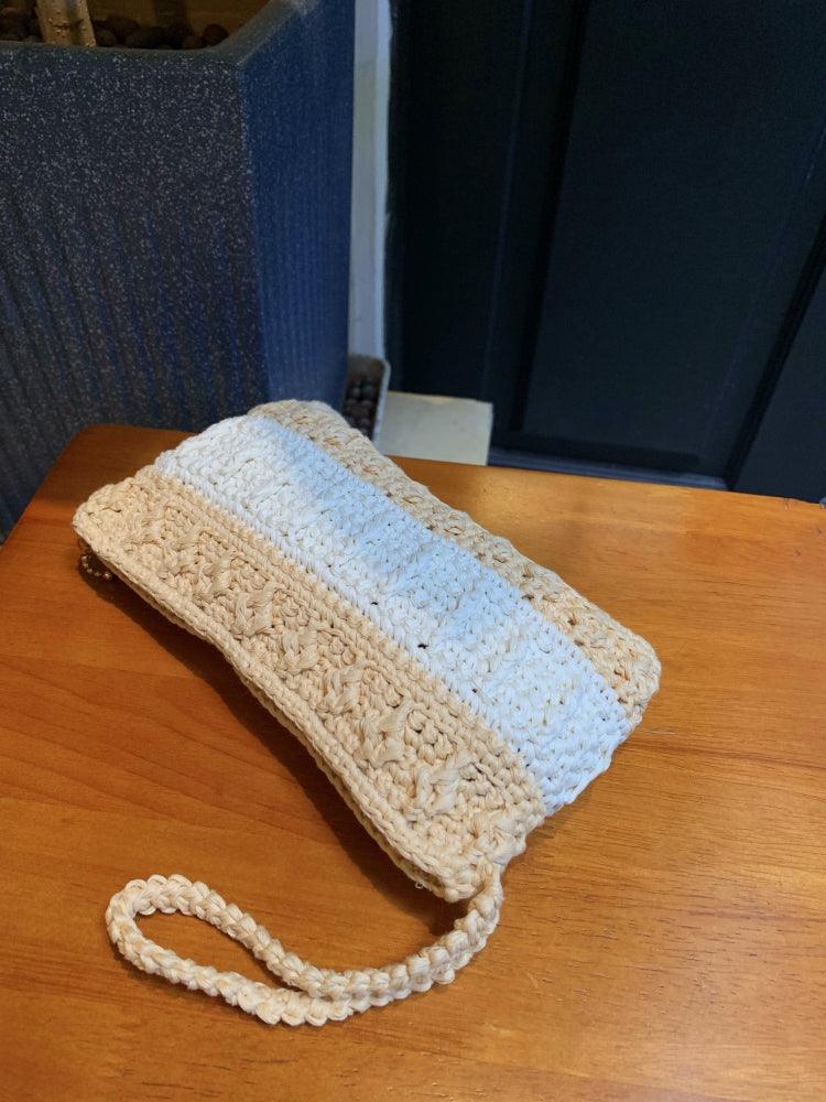 Striphoria Handcrochet Raffia Wristlet With YKK Zip