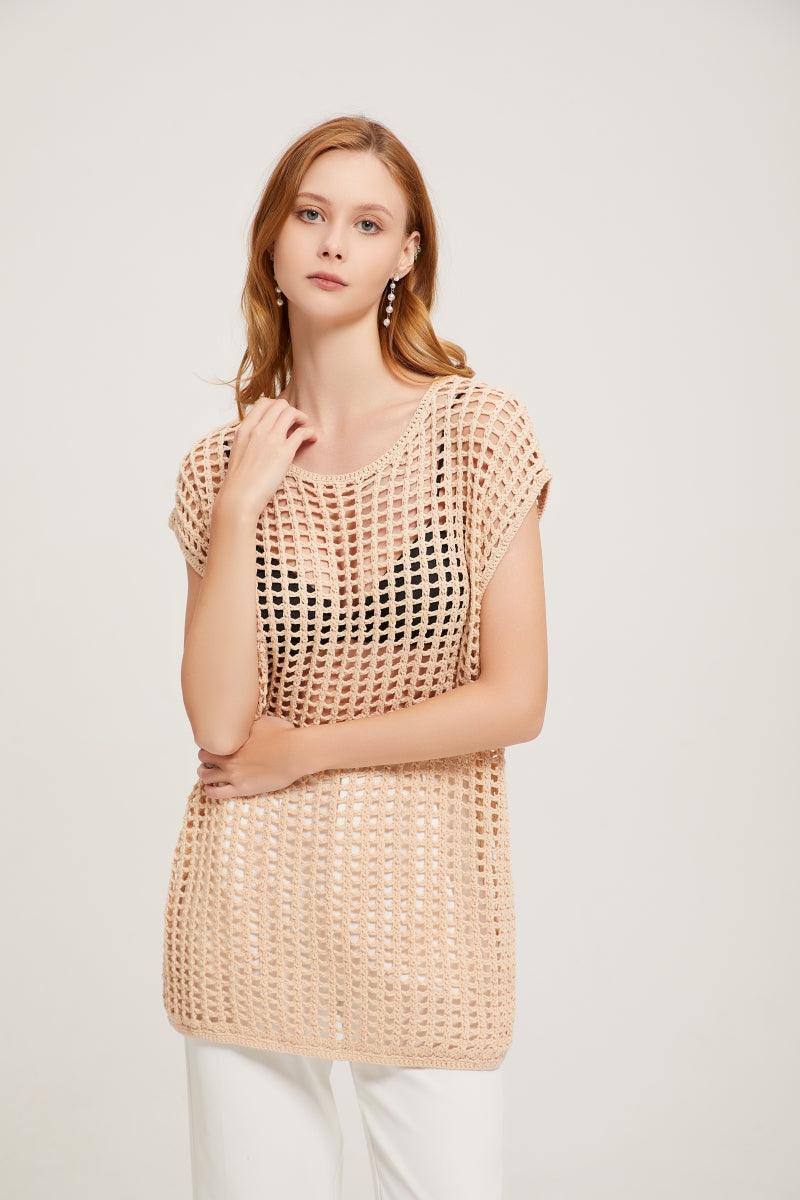 Sunki Crochet Round Neck Cover Up
