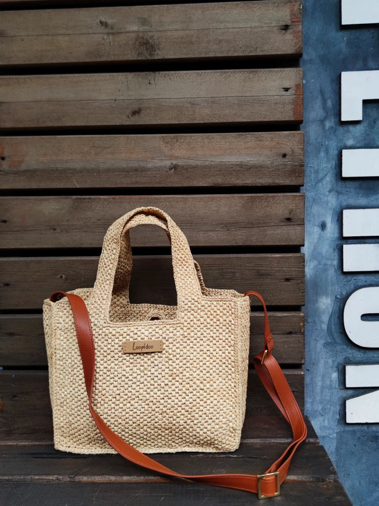 Swantao Raffia Bag with Shoulder Strap