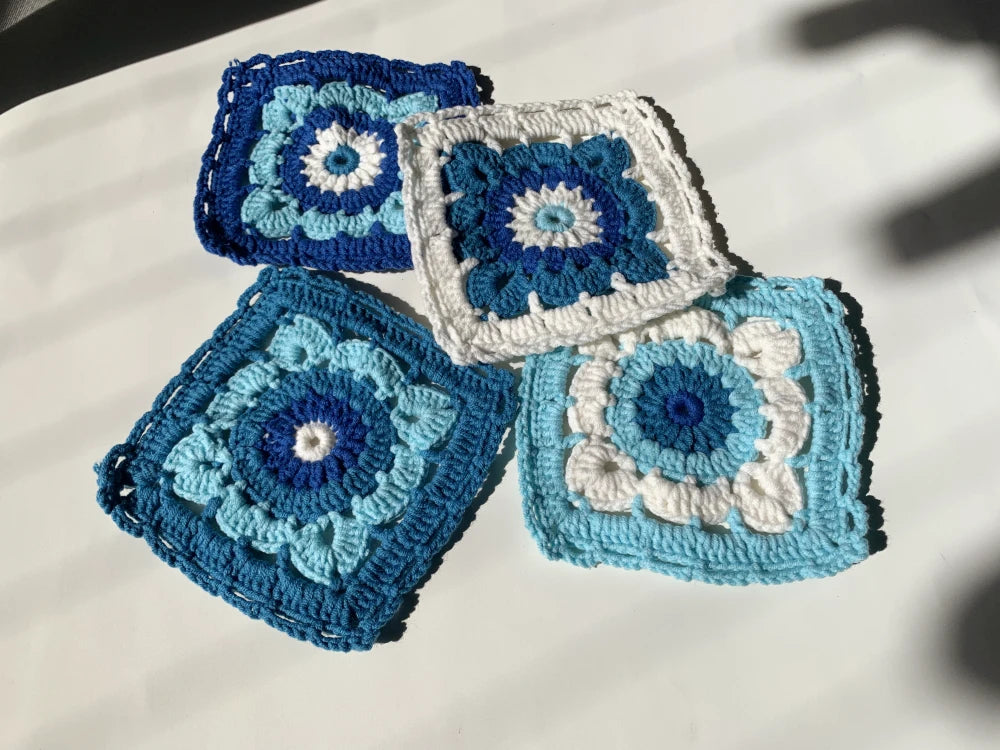 Retro Granny Square Crochet Coaster