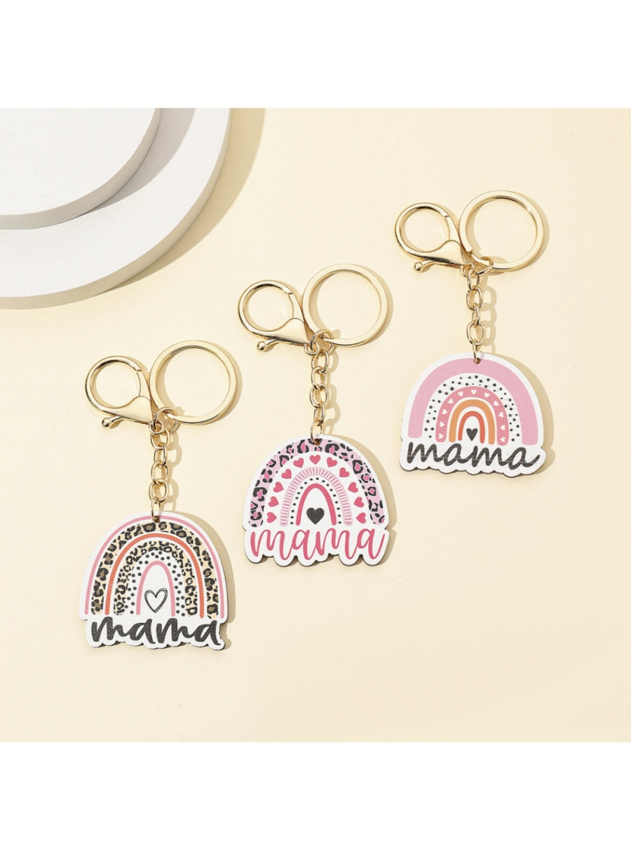 mama letter wooden sign creative school bag pendant keychain
