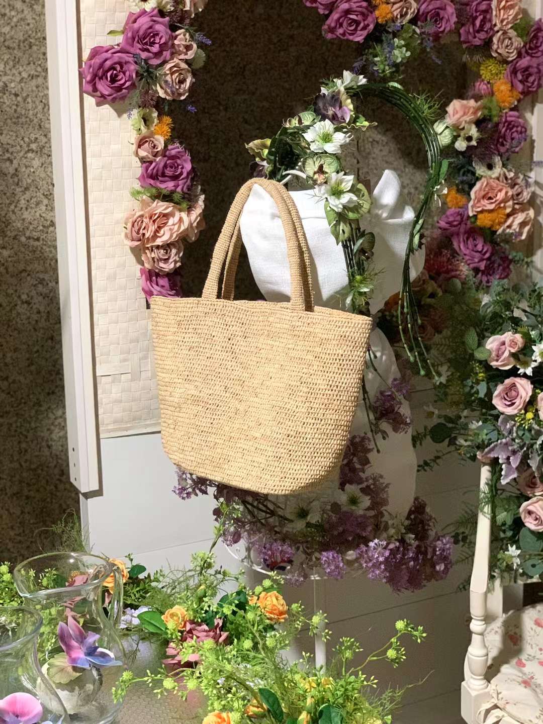 Cici Straw Tote Bag Minimalist Style