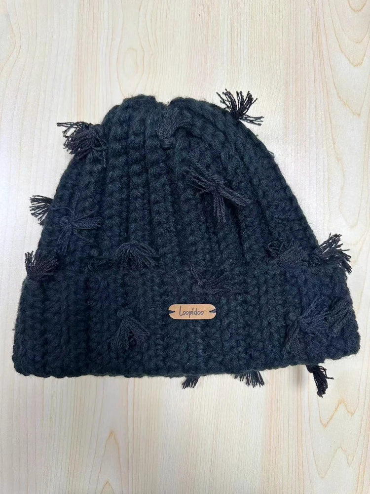 Black Crochet Beanie