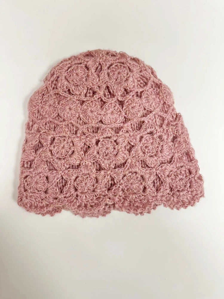 Lite Double Layer Vintage Crochet Slouchy Beanie