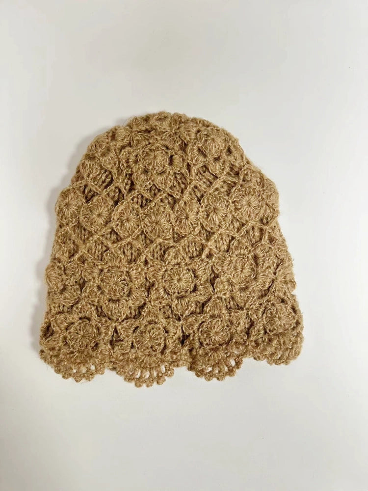 Lite Double Layer Vintage Crochet Slouchy Beanie