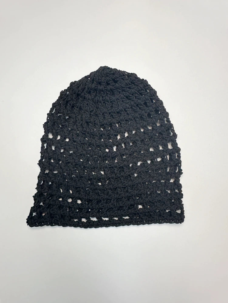 Sally Crochet Slouchy Beanie Grey