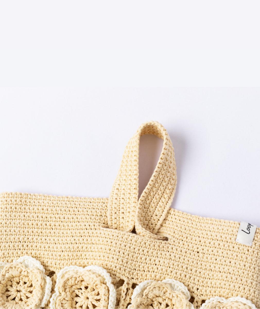 Plum Blossom Hand Crochet Tote Bag Raffia Bag