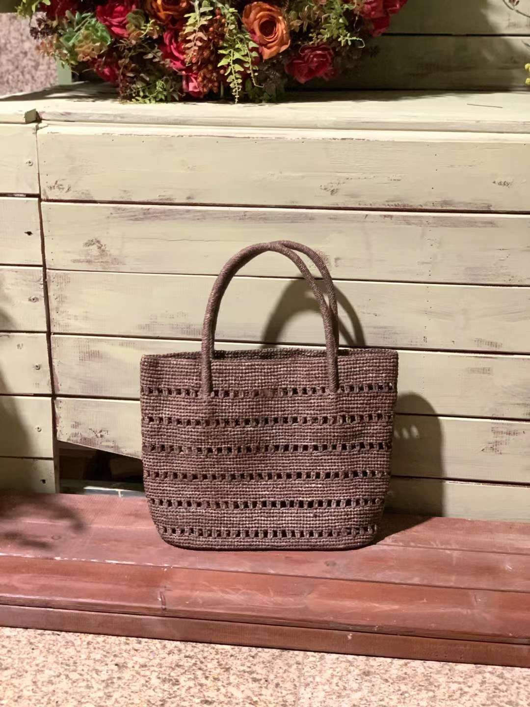 Brown Raffia Bag