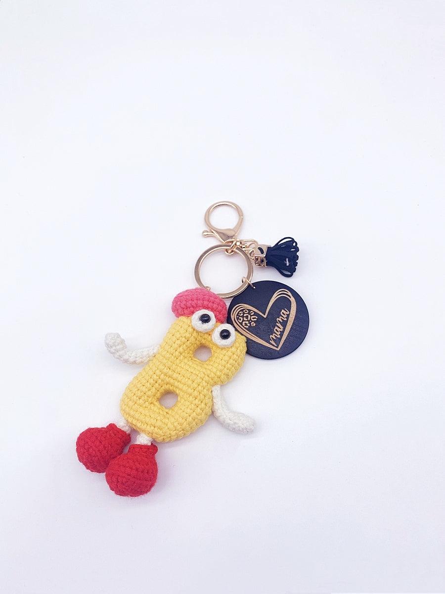 Hand Crochet Key Chain Bag Charm Personalized Name Gift