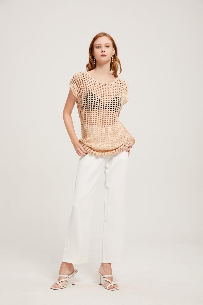 Sunki Crochet Round Neck Cover Up