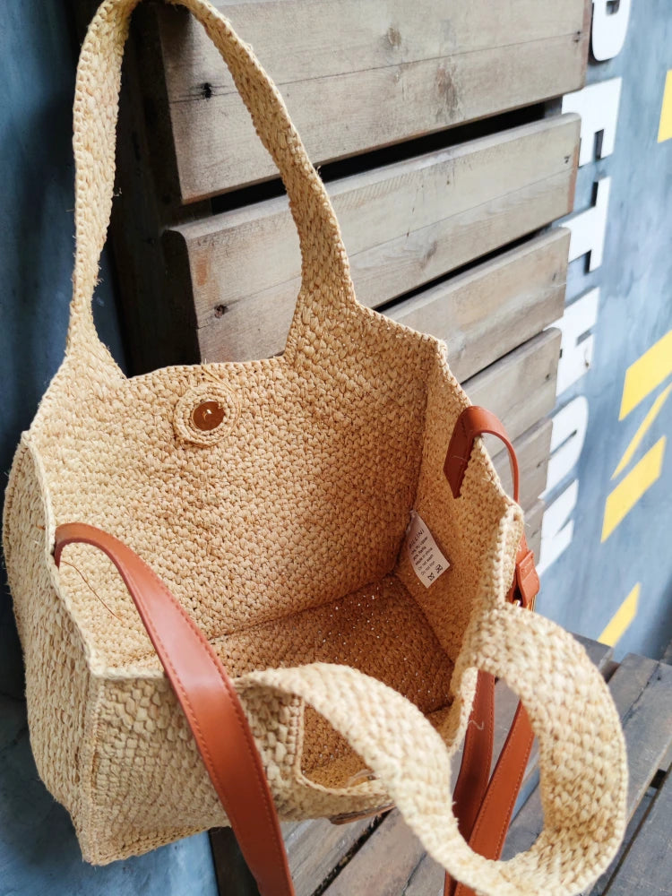 Swantao Raffia Bag with Shoulder Strap