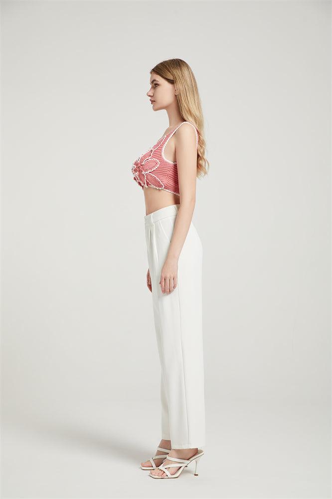 Crop Top With Hand Crochet Hong Kong Orchid