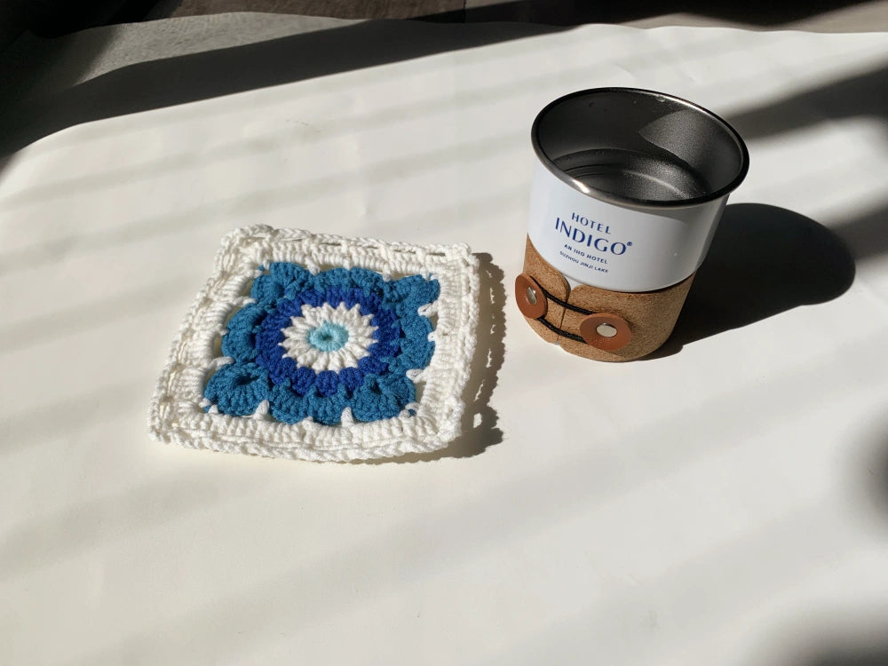 Retro Granny Square Crochet Coaster