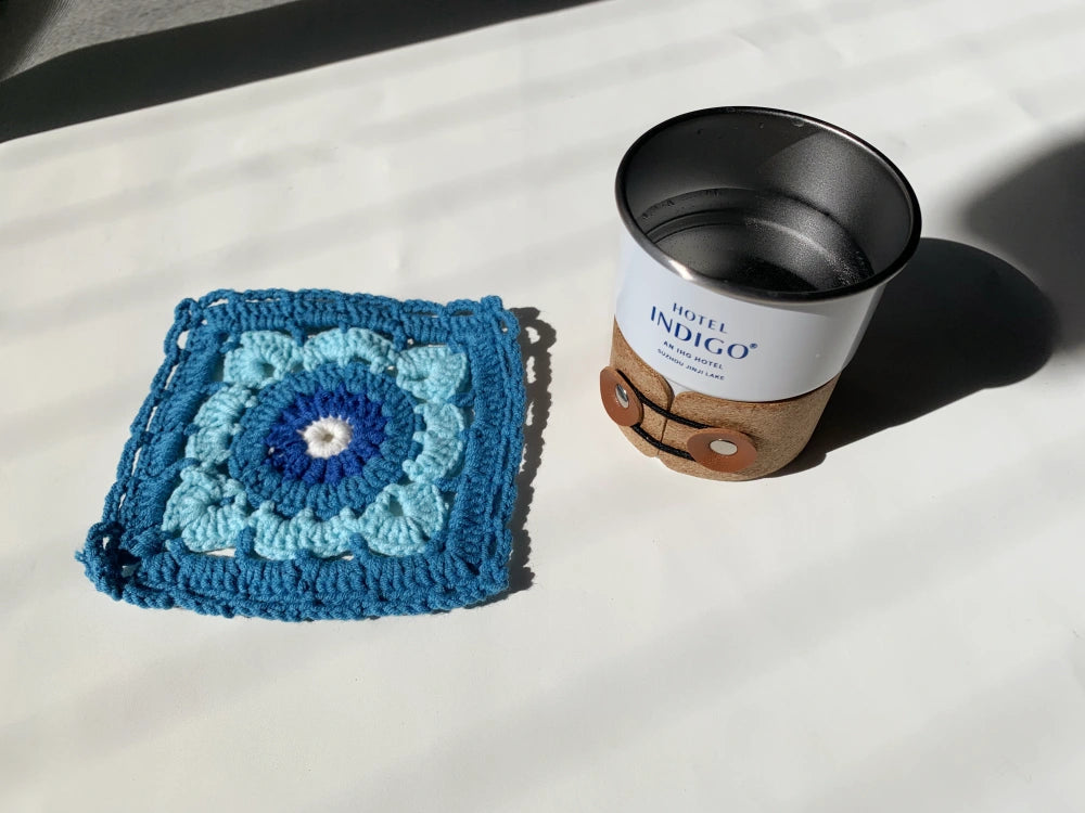 Retro Granny Square Crochet Coaster