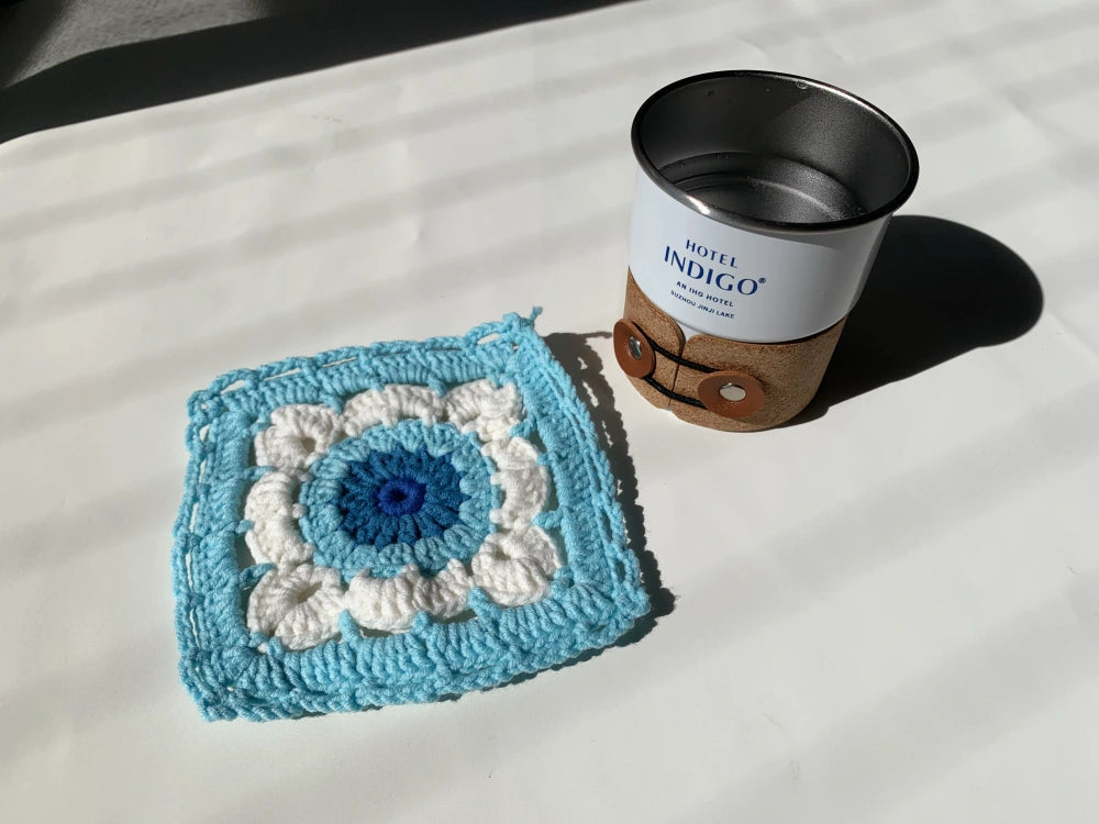 Retro Granny Square Crochet Coaster